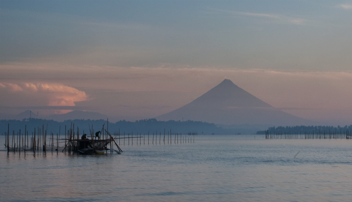 Mayon in the distance